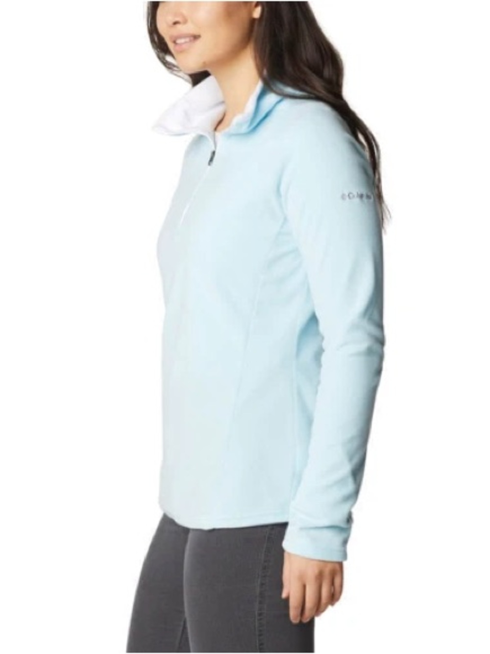 Columbia Light Blue Half-Zip Fleece Top